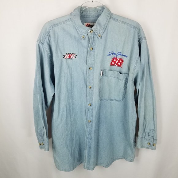 Competitors View shirt chambray DALE JARRET NASCAR ROBERT YATES RACING VTG  L‎ - Picture 1 of 10